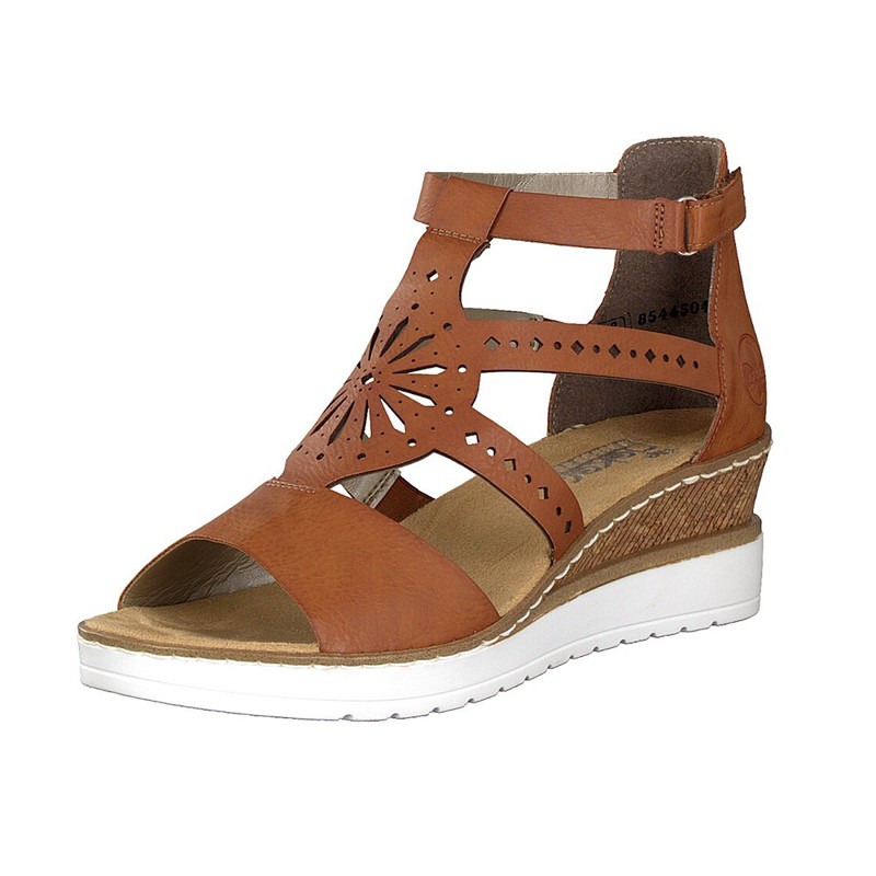 Sandalias Cunha Rieker V3846-24 Para Mulher - Marrom